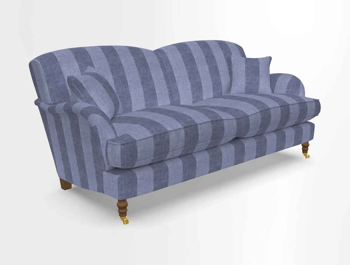 Kentwell 3 Seater 2 Hump Sofa in RHS Botanicals Henry Moon Lions Tail Teal
