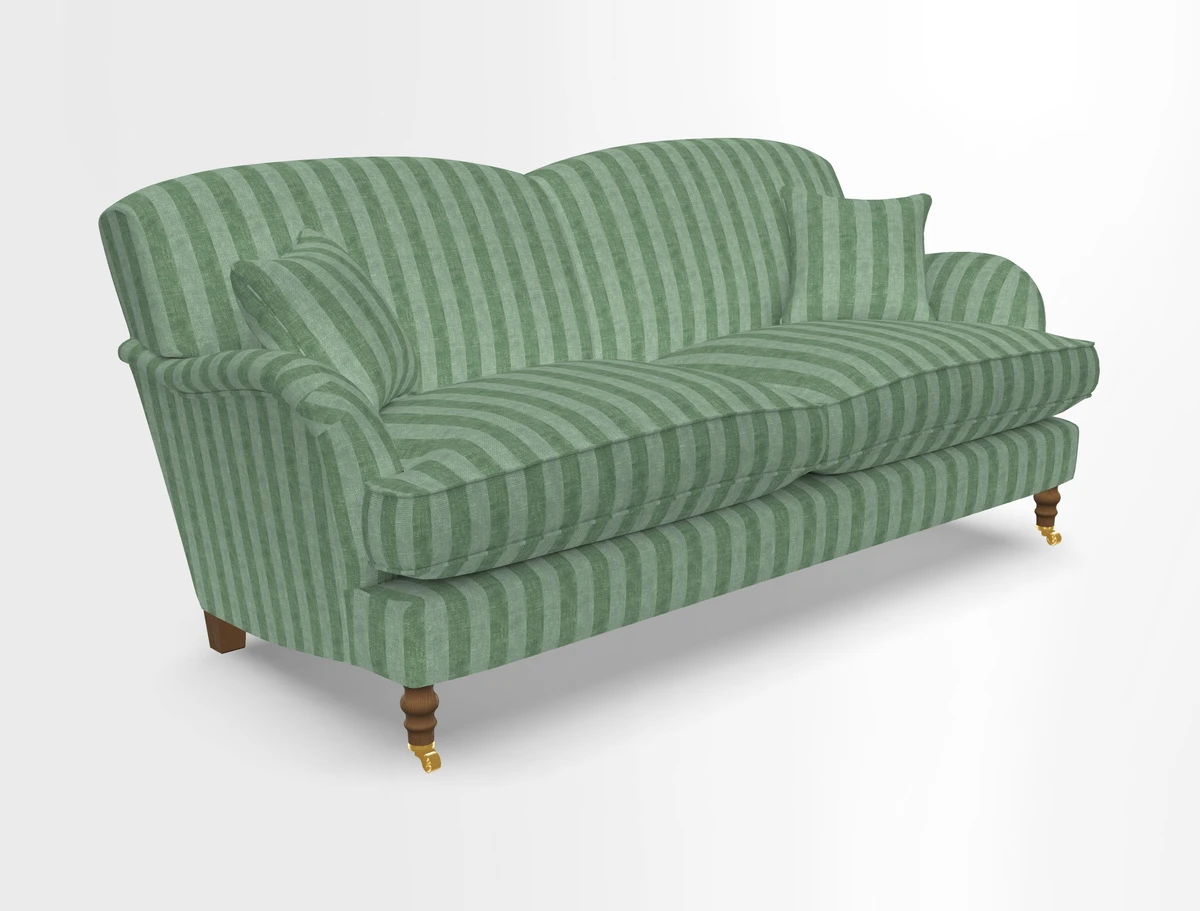 Kentwell 3 Seater 2 Hump Sofa in RHS Botanicals Henry Moon Lions Tail Teal