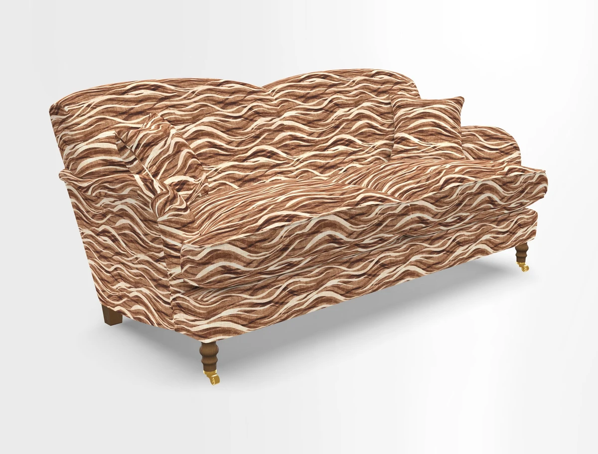 Kentwell 3 Seater 2 Hump Sofa in RHS Botanicals Henry Moon Lions Tail Teal
