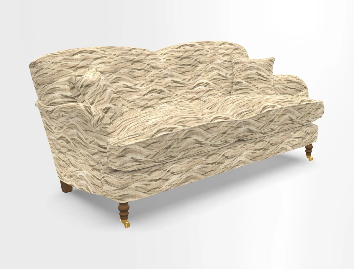 Kentwell 3 Seater 2 Hump Sofa in RHS Botanicals Henry Moon Lions Tail Teal