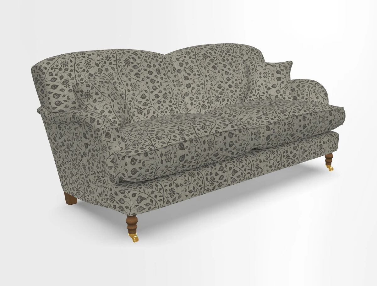 Kentwell 3 Seater 2 Hump Sofa in RHS Botanicals Henry Moon Lions Tail Teal