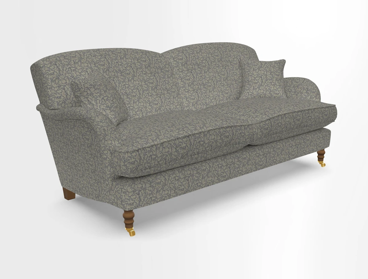 Kentwell 3 Seater 2 Hump Sofa in RHS Botanicals Henry Moon Lions Tail Teal