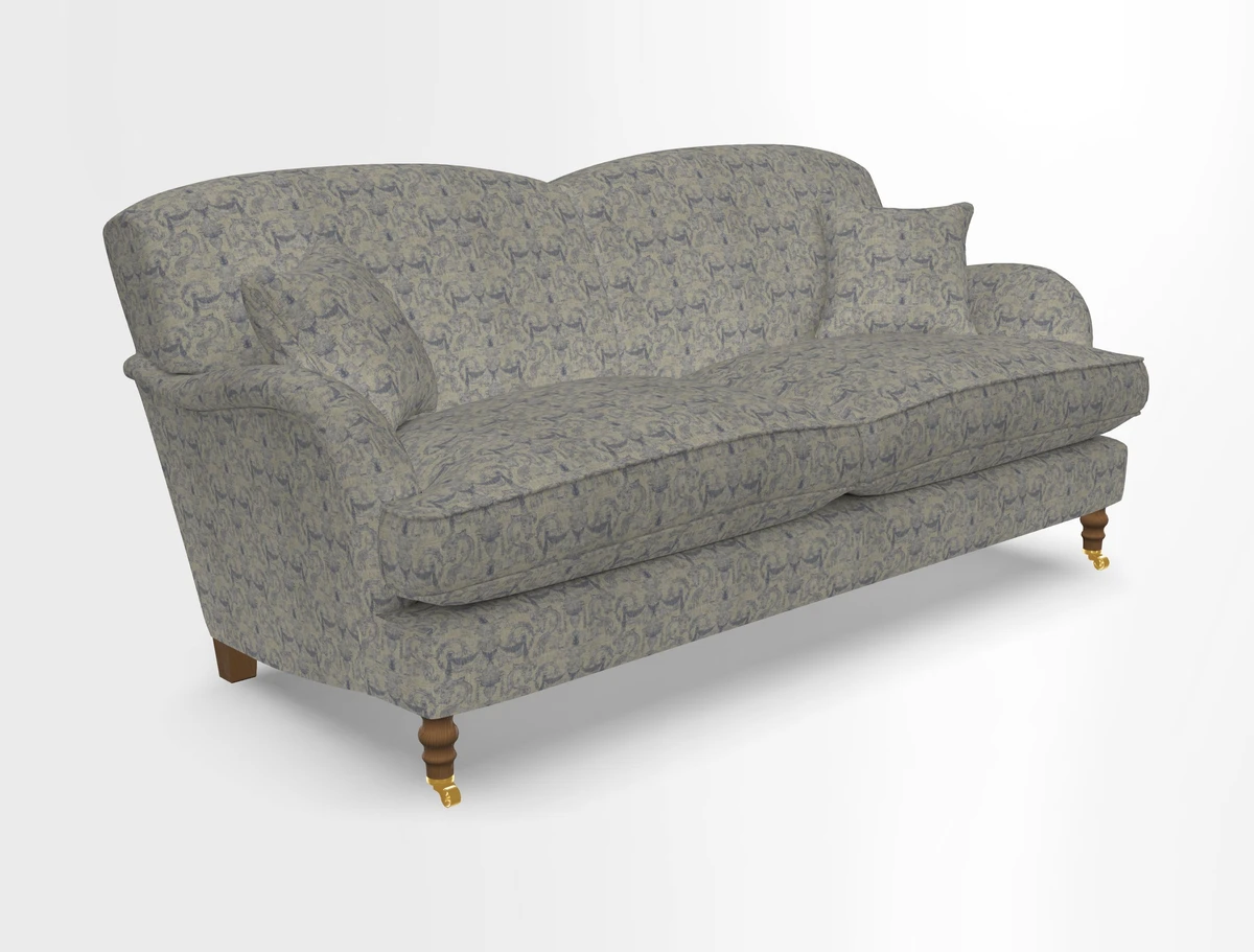 Kentwell 3 Seater 2 Hump Sofa in RHS Botanicals Henry Moon Lions Tail Teal