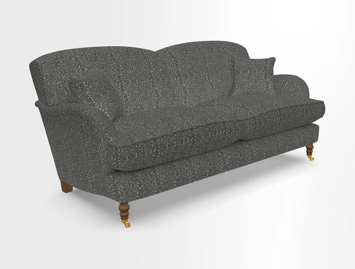 Kentwell 3 Seater 2 Hump Sofa in RHS Botanicals Henry Moon Lions Tail Teal