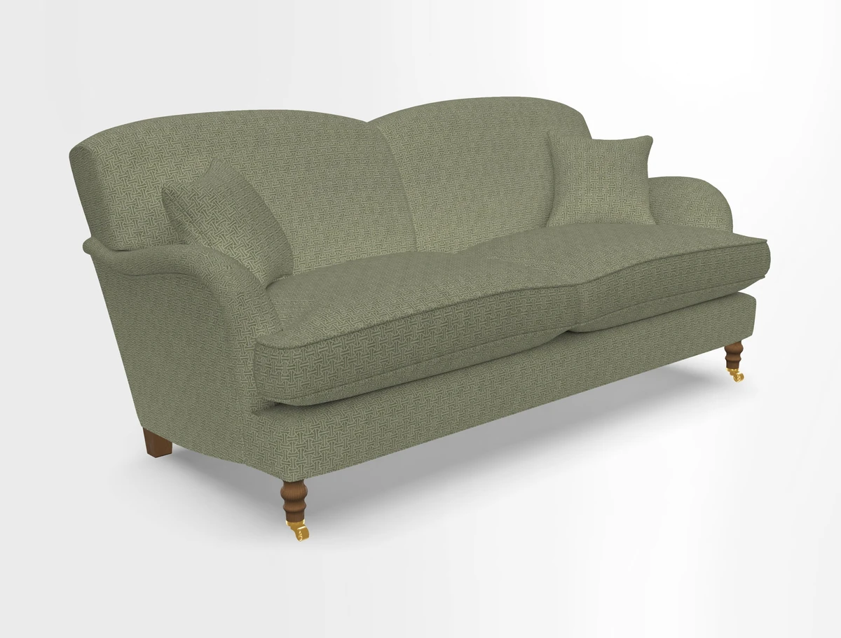Kentwell 3 Seater 2 Hump Sofa in RHS Botanicals Henry Moon Lions Tail Teal