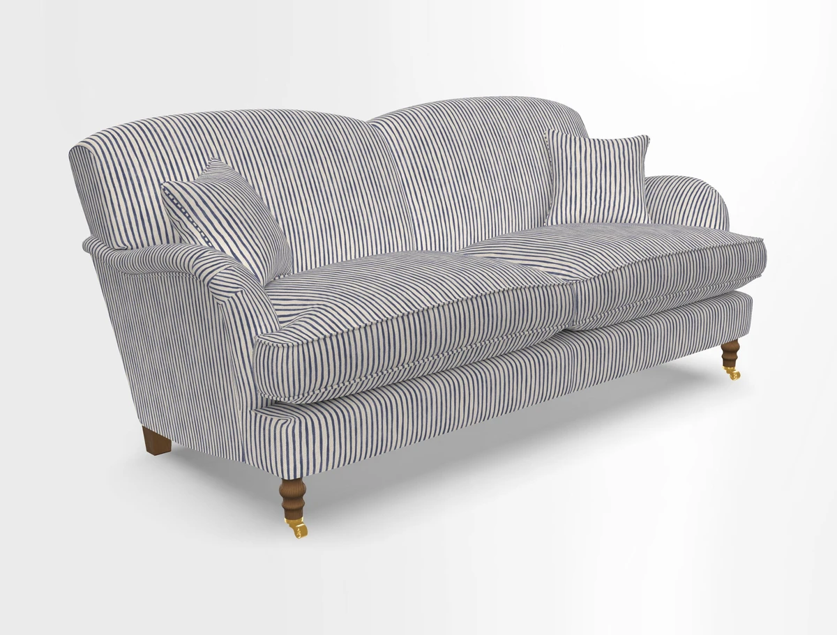 Kentwell 3 Seater 2 Hump Sofa in RHS Botanicals Henry Moon Lions Tail Teal