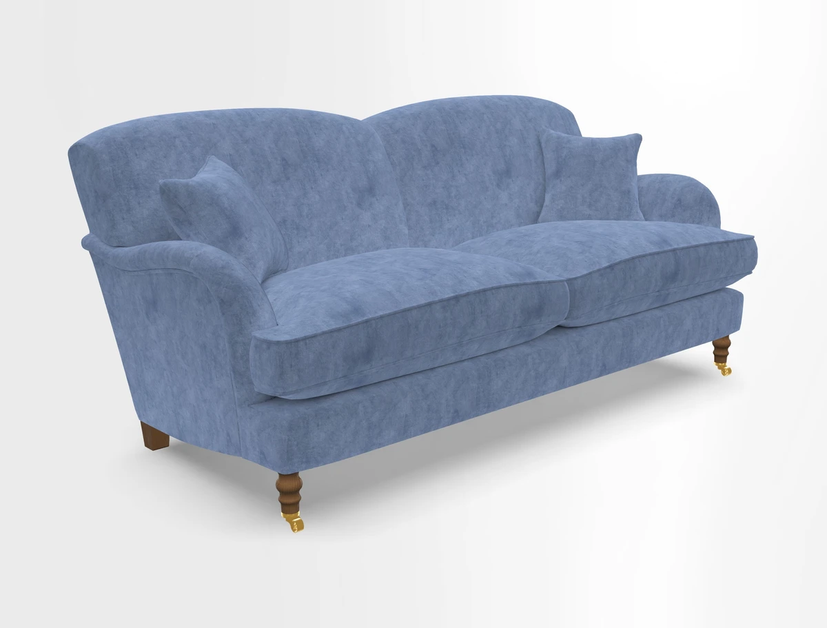 Kentwell 3 Seater 2 Hump Sofa in RHS Botanicals Henry Moon Lions Tail Teal
