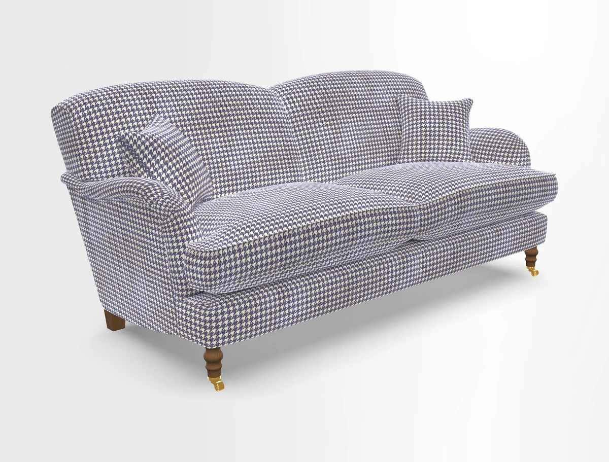 Kentwell 3 Seater 2 Hump Sofa in RHS Botanicals Henry Moon Lions Tail Teal