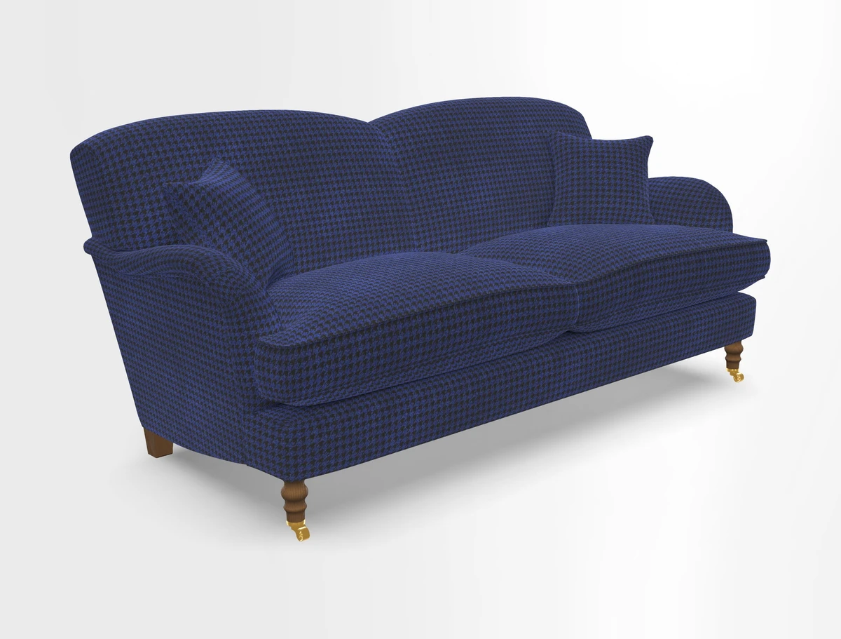 Kentwell 3 Seater 2 Hump Sofa in RHS Botanicals Henry Moon Lions Tail Teal