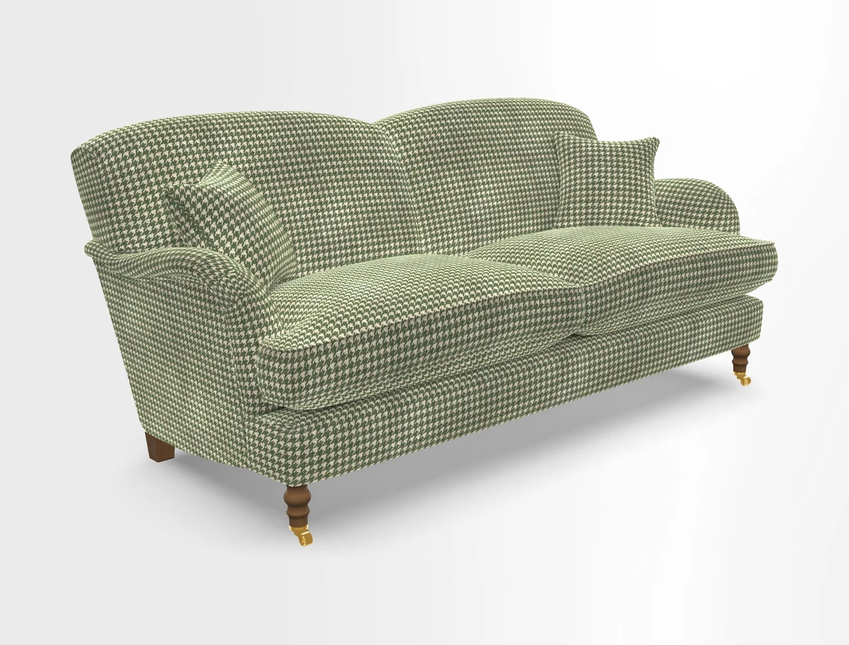 Kentwell 3 Seater 2 Hump Sofa in RHS Botanicals Henry Moon Lions Tail Teal