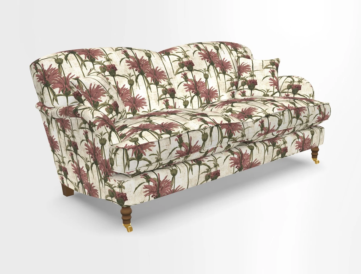 Kentwell 3 Seater 2 Hump Sofa in RHS Botanicals Henry Moon Lions Tail Teal