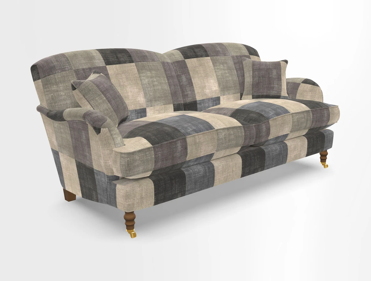 Kentwell 3 Seater 2 Hump Sofa in RHS Botanicals Henry Moon Lions Tail Teal