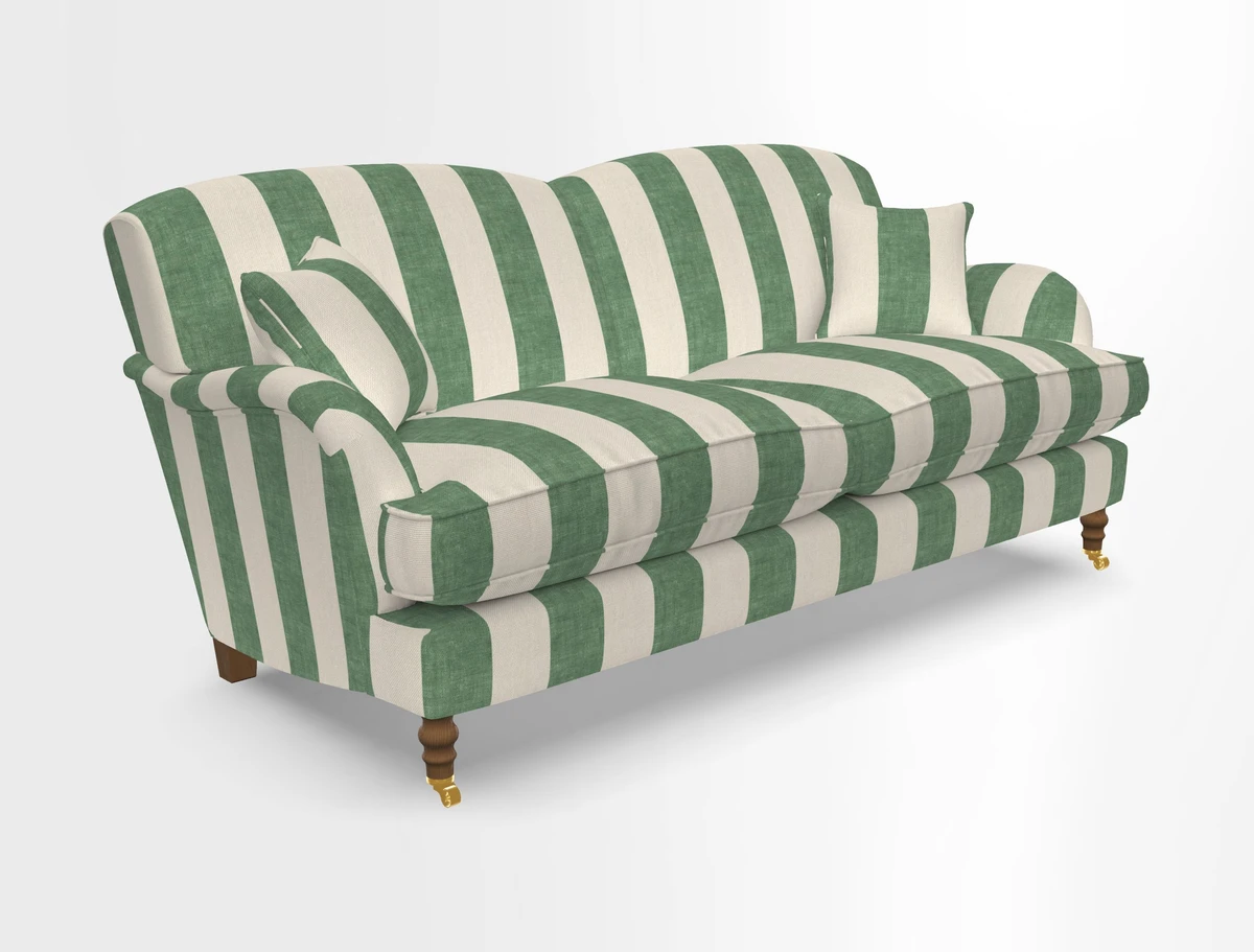 Kentwell 3 Seater 2 Hump Sofa in RHS Botanicals Henry Moon Lions Tail Teal
