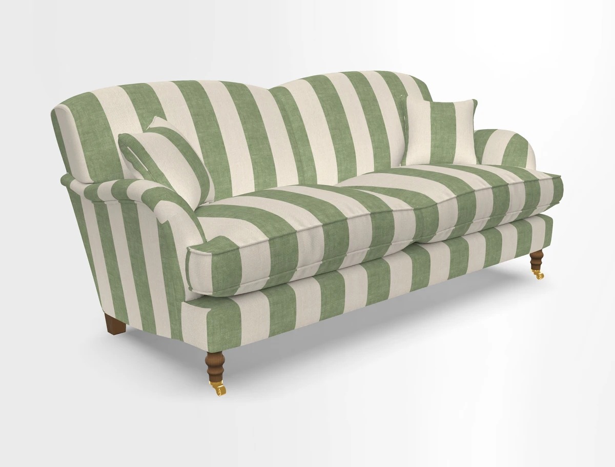 Kentwell 3 Seater 2 Hump Sofa in RHS Botanicals Henry Moon Lions Tail Teal