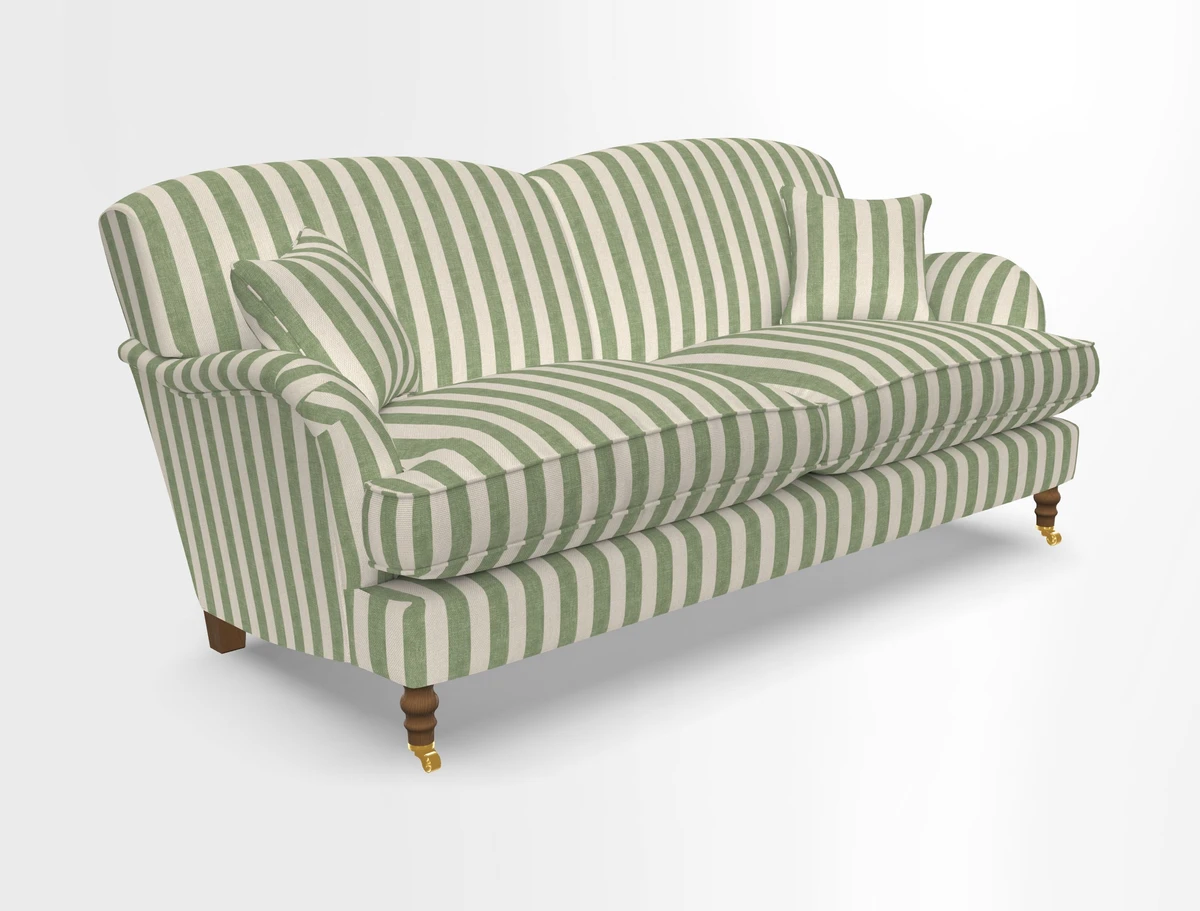 Kentwell 3 Seater 2 Hump Sofa in RHS Botanicals Henry Moon Lions Tail Teal