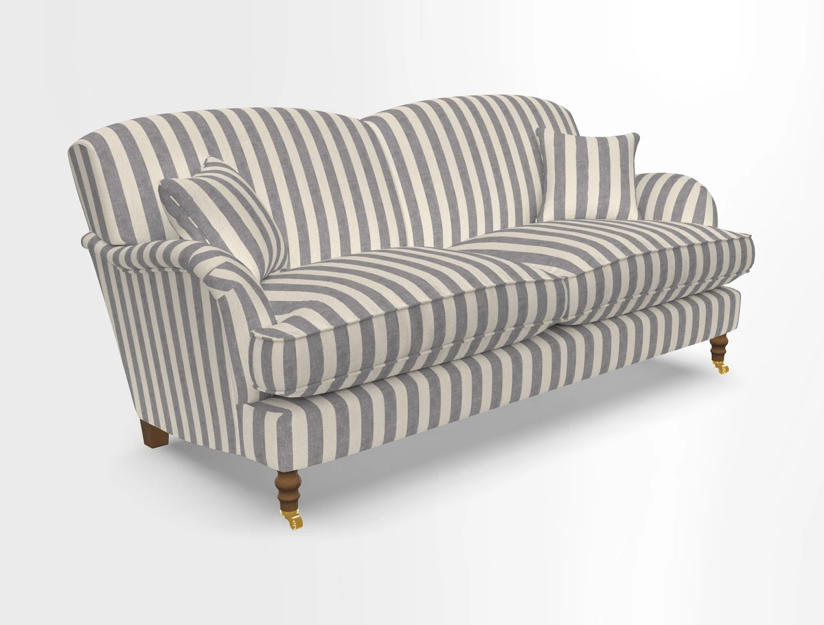 Kentwell 3 Seater 2 Hump Sofa in RHS Botanicals Henry Moon Lions Tail Teal