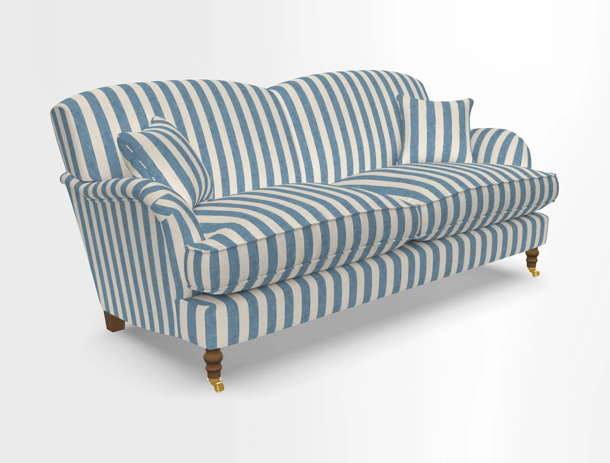 Kentwell 3 Seater 2 Hump Sofa in RHS Botanicals Henry Moon Lions Tail Teal