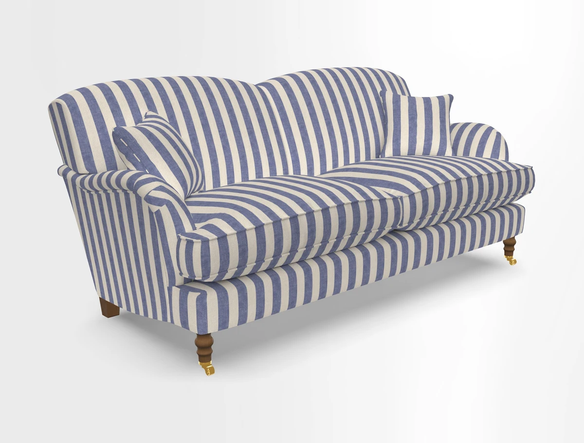 Kentwell 3 Seater 2 Hump Sofa in RHS Botanicals Henry Moon Lions Tail Teal