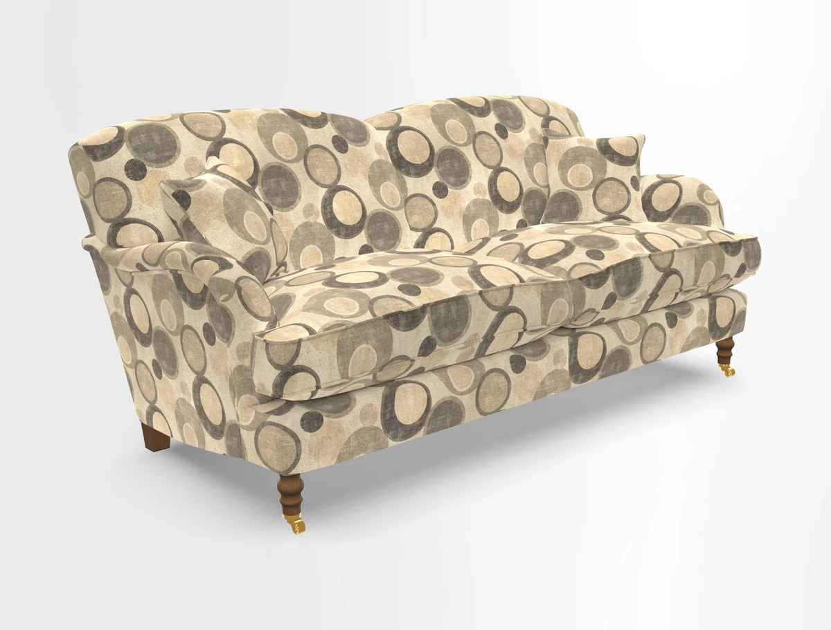 Kentwell 3 Seater 2 Hump Sofa in RHS Botanicals Henry Moon Lions Tail Teal