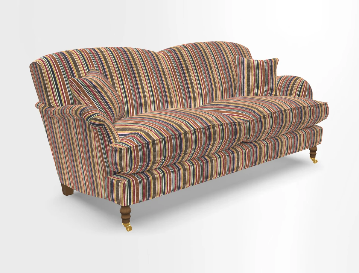 Kentwell 3 Seater 2 Hump Sofa in RHS Botanicals Henry Moon Lions Tail Teal
