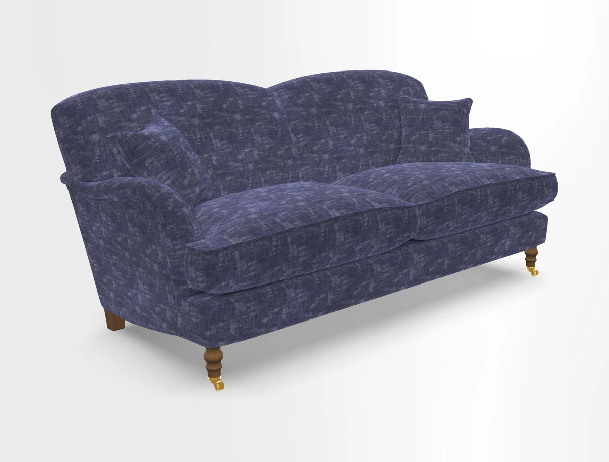 Kentwell 3 Seater 2 Hump Sofa in RHS Botanicals Henry Moon Lions Tail Teal