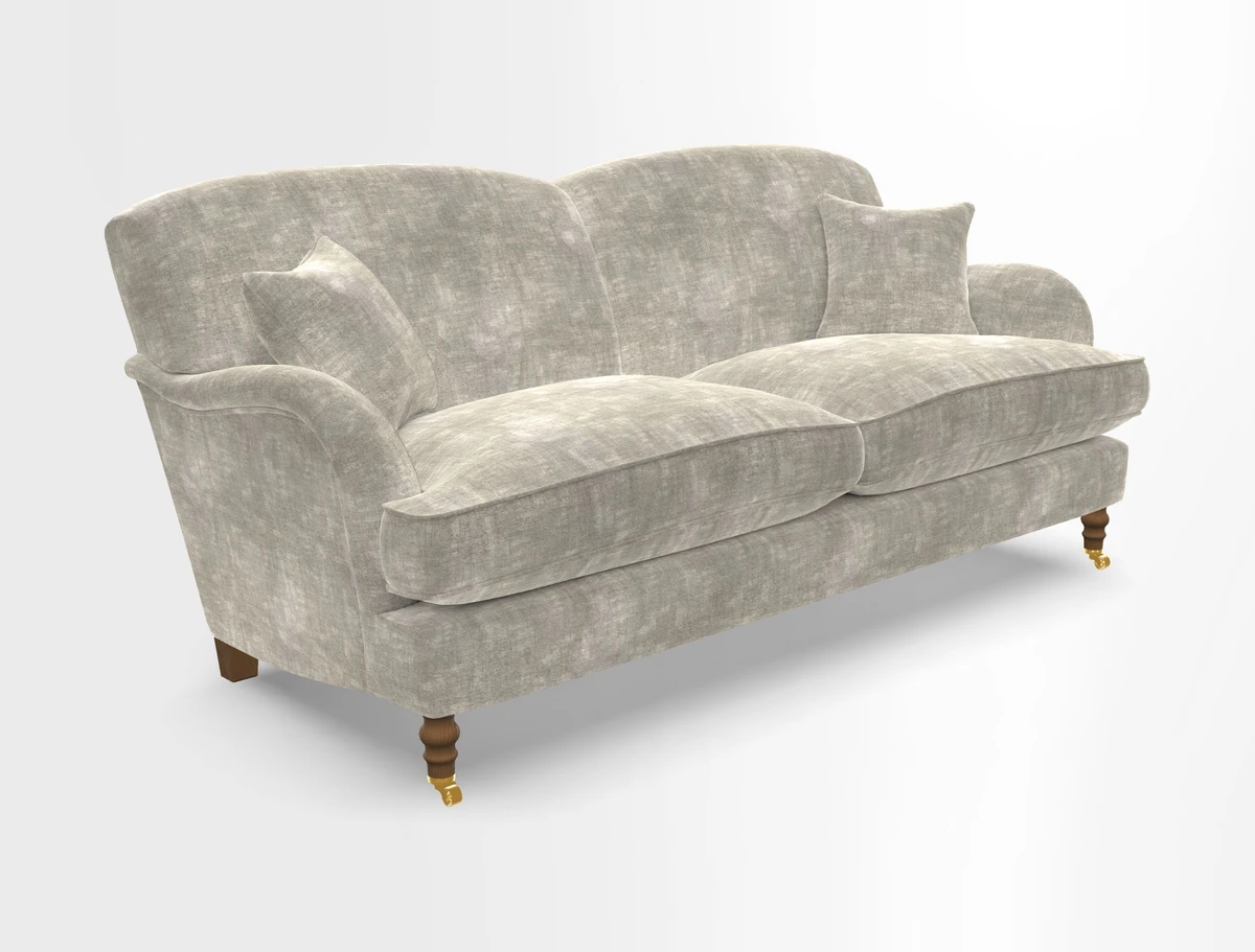 Kentwell 3 Seater 2 Hump Sofa in RHS Botanicals Henry Moon Lions Tail Teal