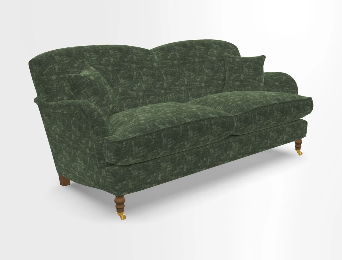 Kentwell 3 Seater 2 Hump Sofa in RHS Botanicals Henry Moon Lions Tail Teal