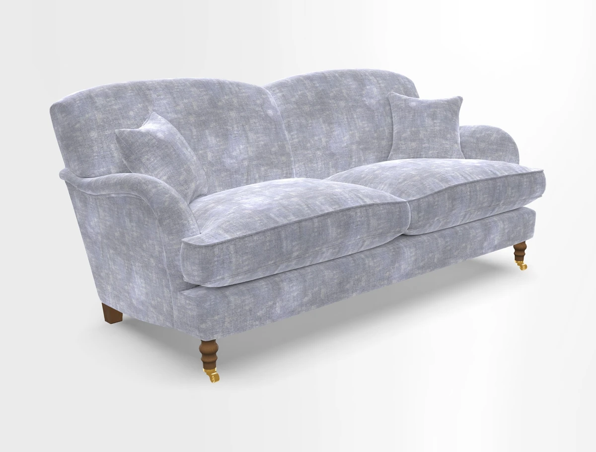Kentwell 3 Seater 2 Hump Sofa in RHS Botanicals Henry Moon Lions Tail Teal