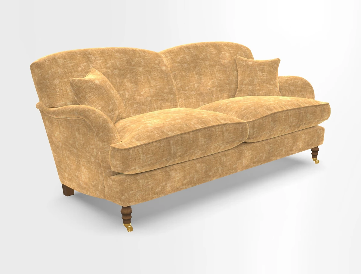 Kentwell 3 Seater 2 Hump Sofa in RHS Botanicals Henry Moon Lions Tail Teal