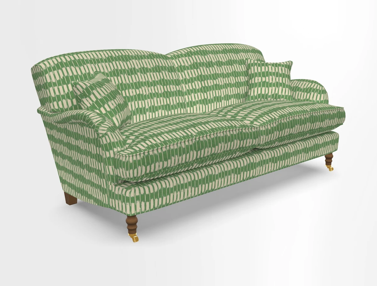 Kentwell 3 Seater 2 Hump Sofa in RHS Botanicals Henry Moon Lions Tail Teal
