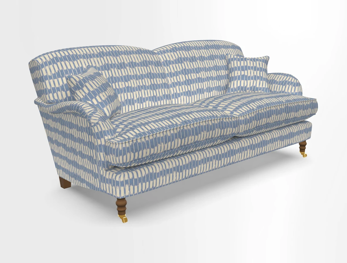 Kentwell 3 Seater 2 Hump Sofa in RHS Botanicals Henry Moon Lions Tail Teal
