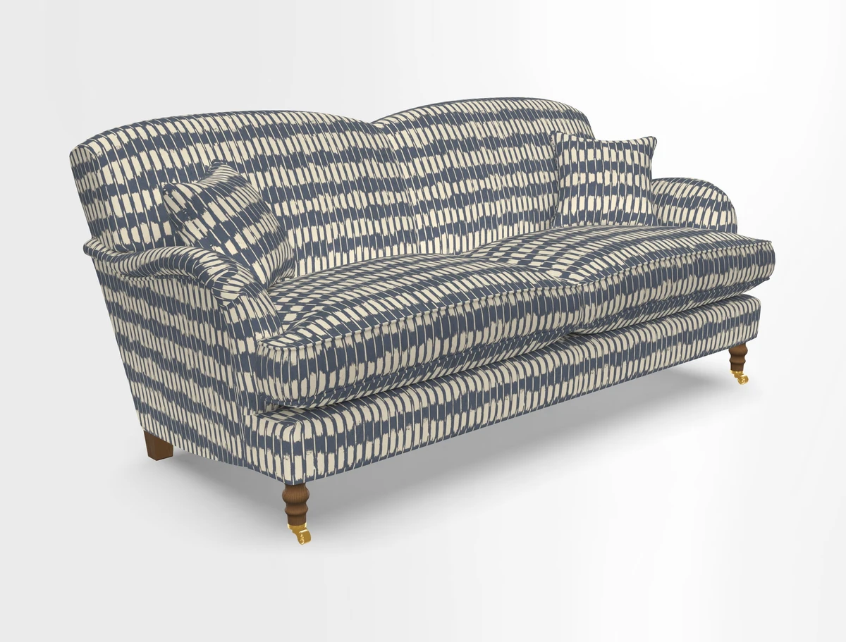 Kentwell 3 Seater 2 Hump Sofa in RHS Botanicals Henry Moon Lions Tail Teal