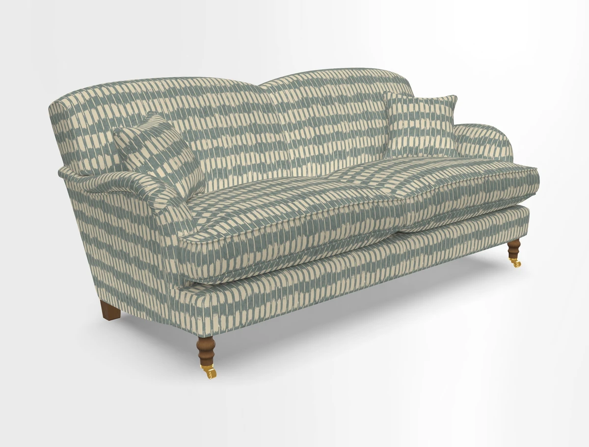 Kentwell 3 Seater 2 Hump Sofa in RHS Botanicals Henry Moon Lions Tail Teal