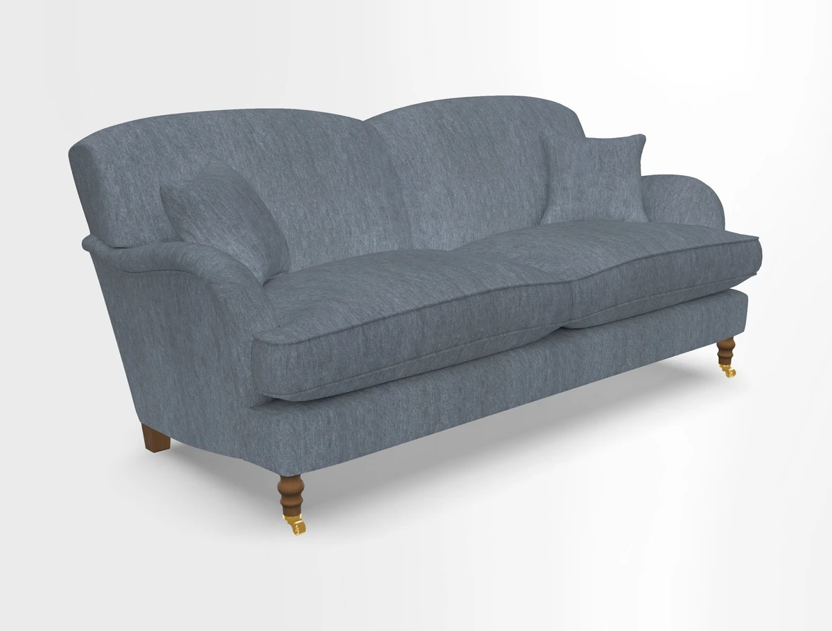 Kentwell 3 Seater 2 Hump Sofa in RHS Botanicals Henry Moon Lions Tail Teal