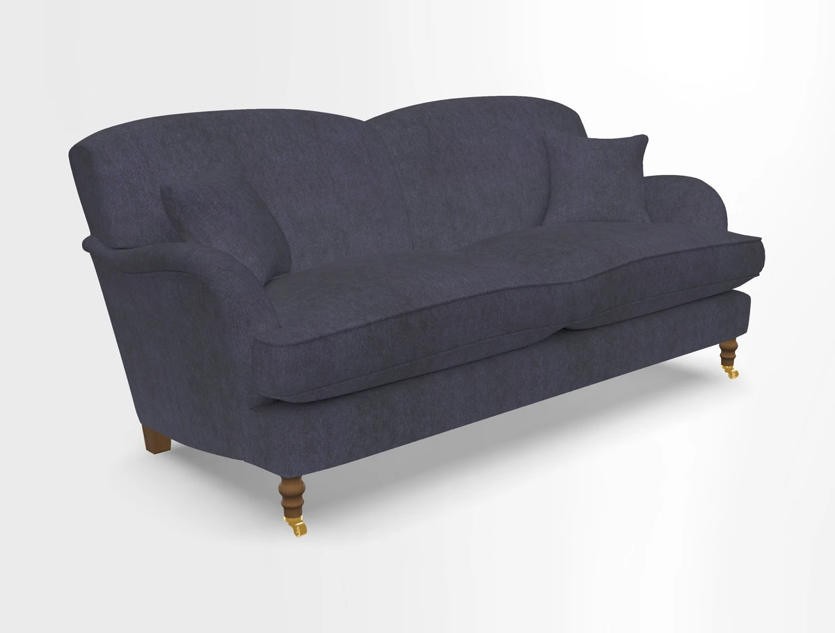 Kentwell 3 Seater 2 Hump Sofa in RHS Botanicals Henry Moon Lions Tail Teal