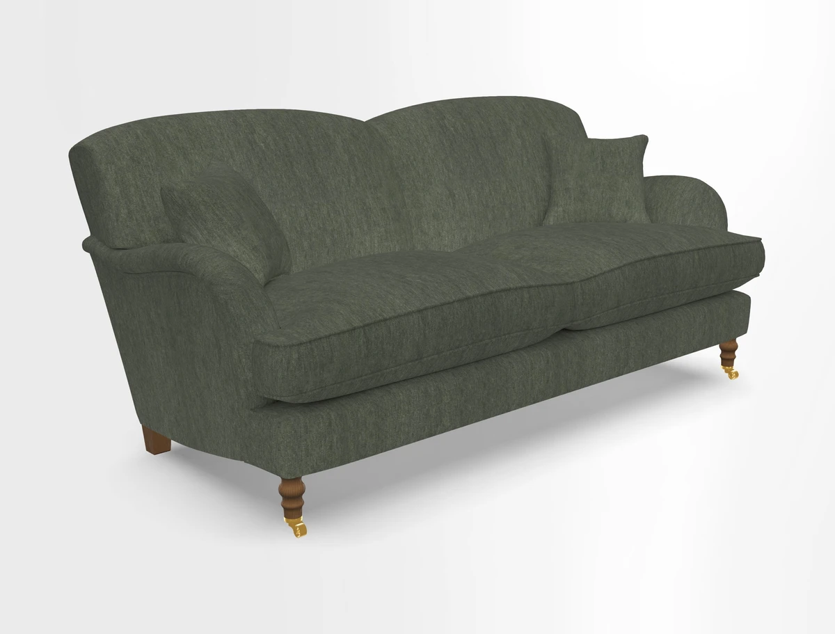 Kentwell 3 Seater 2 Hump Sofa in RHS Botanicals Henry Moon Lions Tail Teal