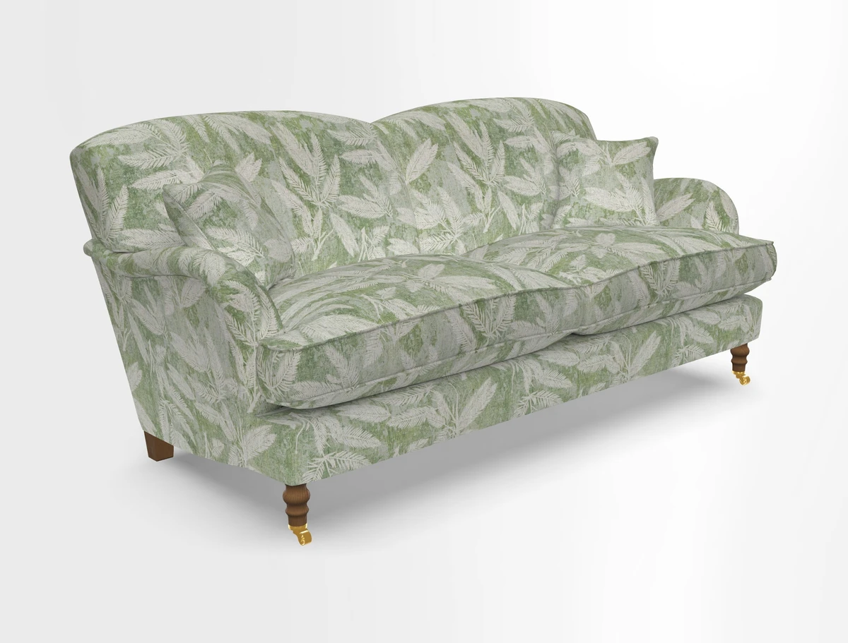 Kentwell 3 Seater 2 Hump Sofa in RHS Botanicals Henry Moon Lions Tail Teal