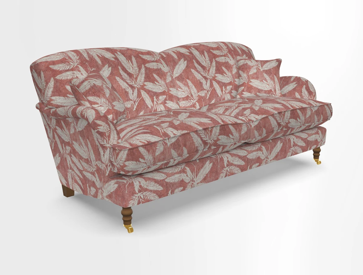 Kentwell 3 Seater 2 Hump Sofa in RHS Botanicals Henry Moon Lions Tail Teal
