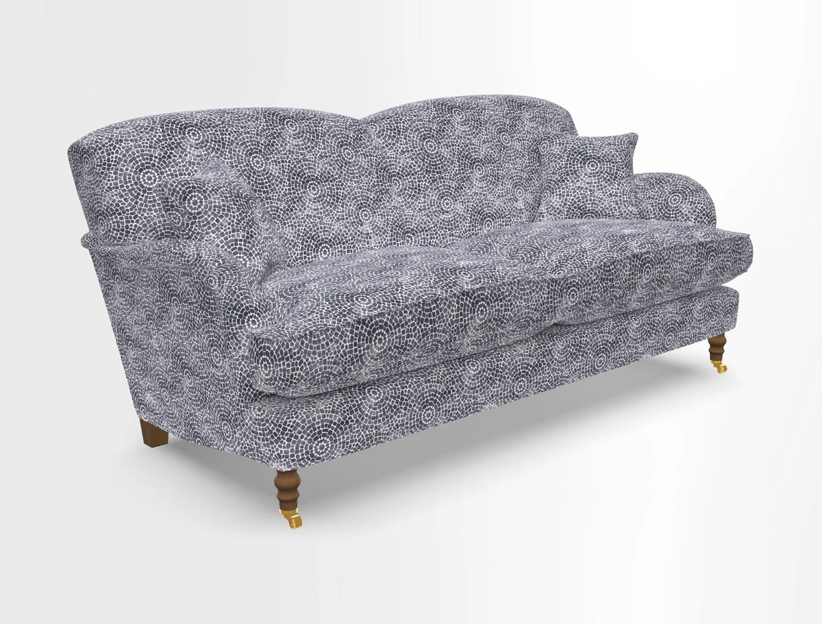 Kentwell 3 Seater 2 Hump Sofa in RHS Botanicals Henry Moon Lions Tail Teal