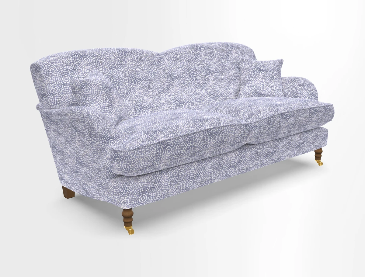 Kentwell 3 Seater 2 Hump Sofa in RHS Botanicals Henry Moon Lions Tail Teal