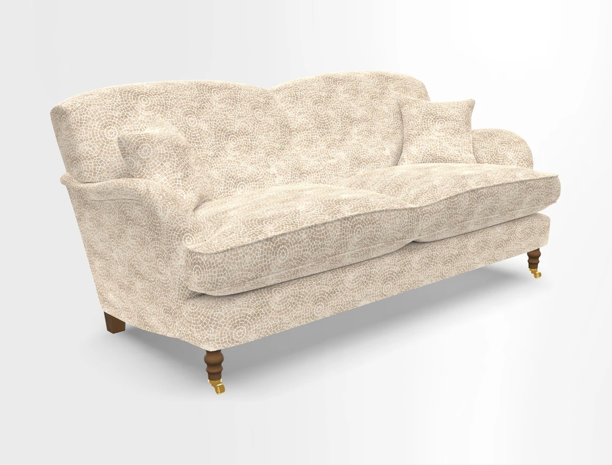 Kentwell 3 Seater 2 Hump Sofa in RHS Botanicals Henry Moon Lions Tail Teal