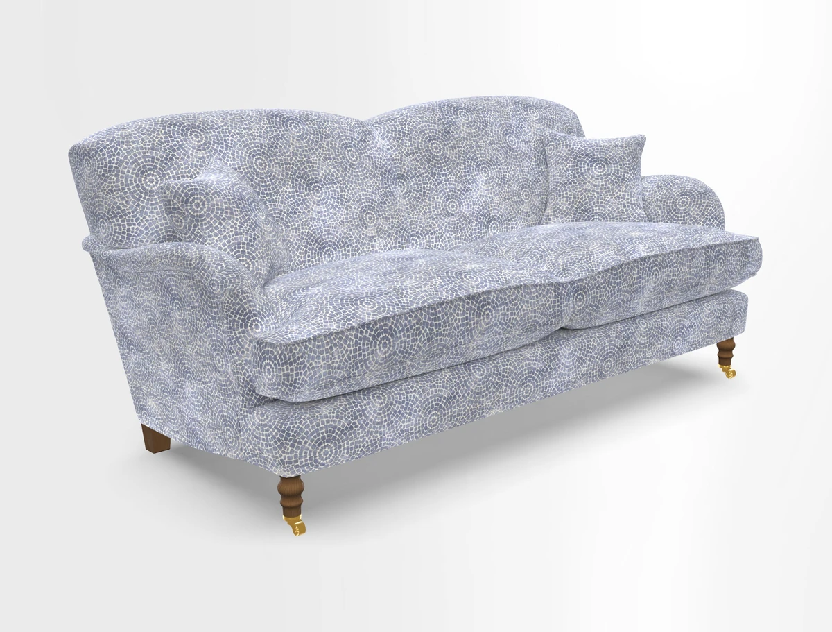 Kentwell 3 Seater 2 Hump Sofa in RHS Botanicals Henry Moon Lions Tail Teal