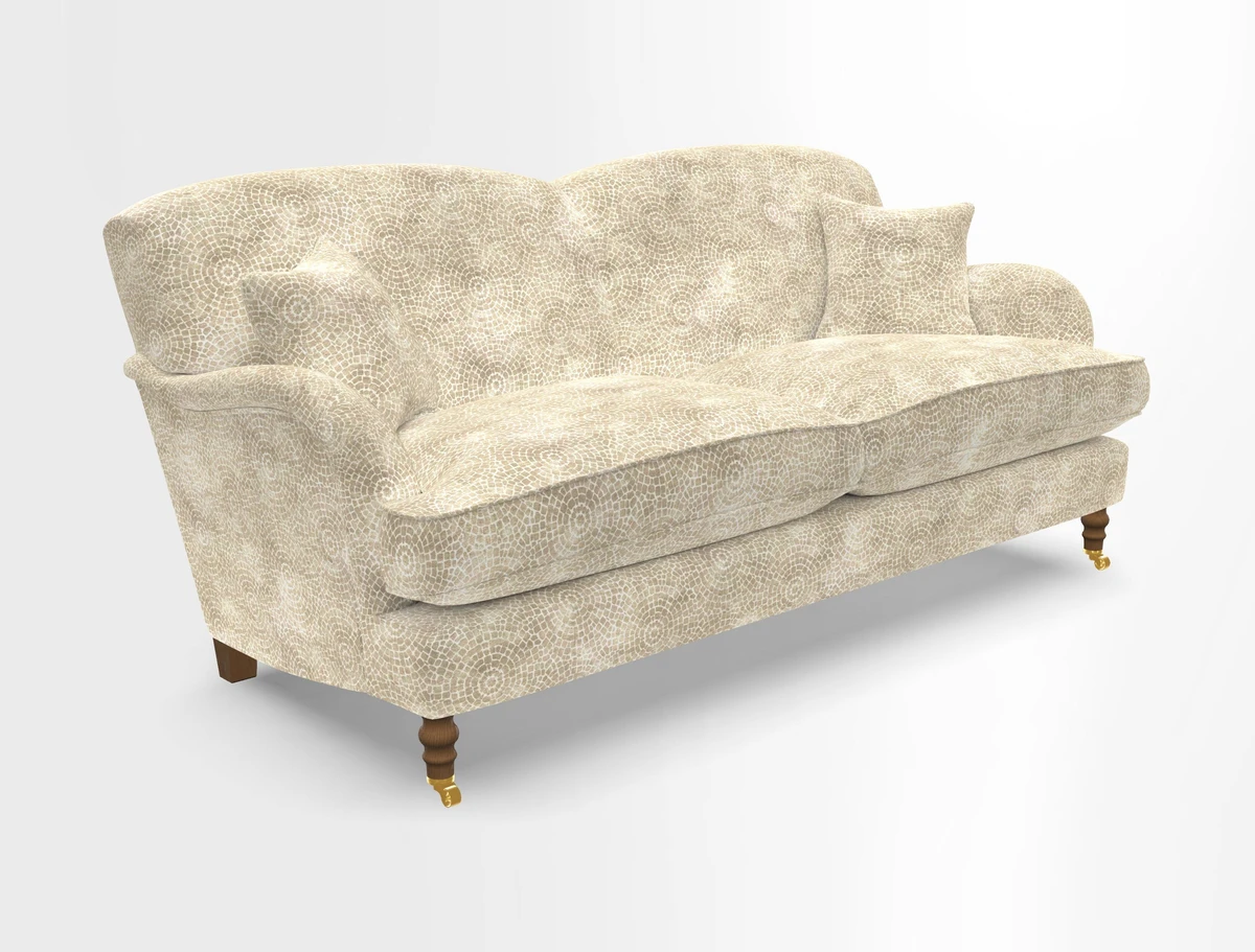 Kentwell 3 Seater 2 Hump Sofa in RHS Botanicals Henry Moon Lions Tail Teal