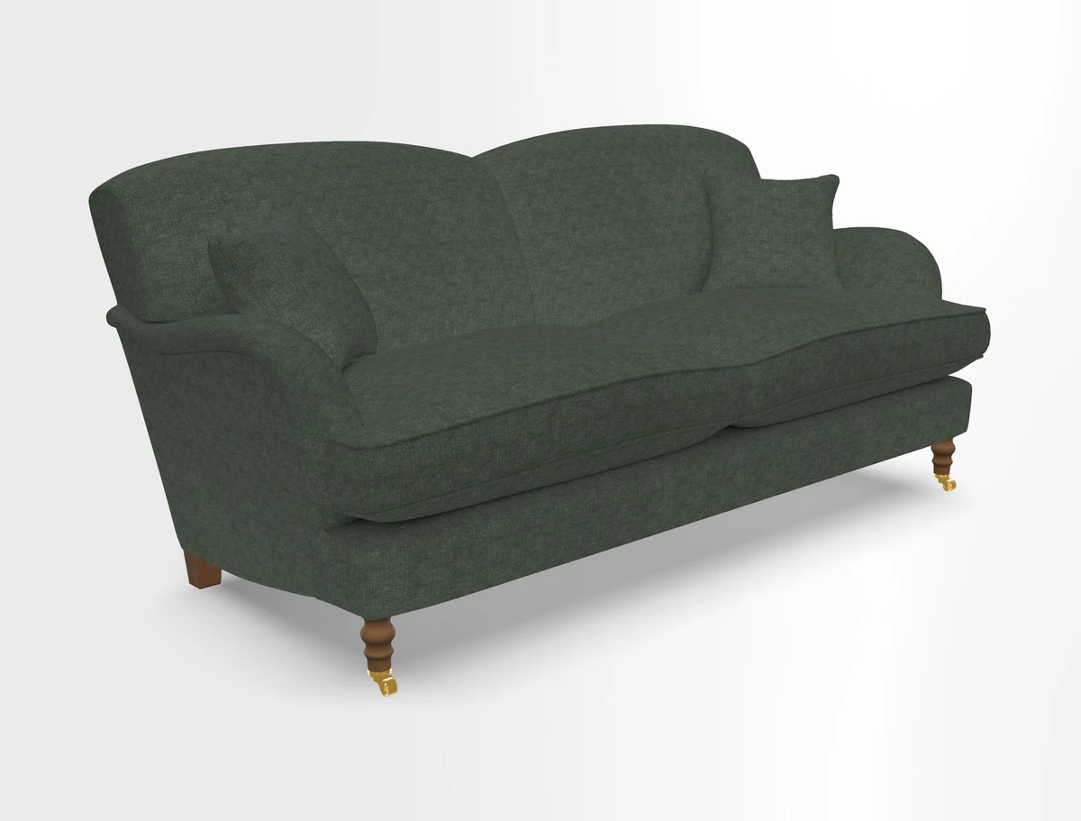 Kentwell 3 Seater 2 Hump Sofa in RHS Botanicals Henry Moon Lions Tail Teal