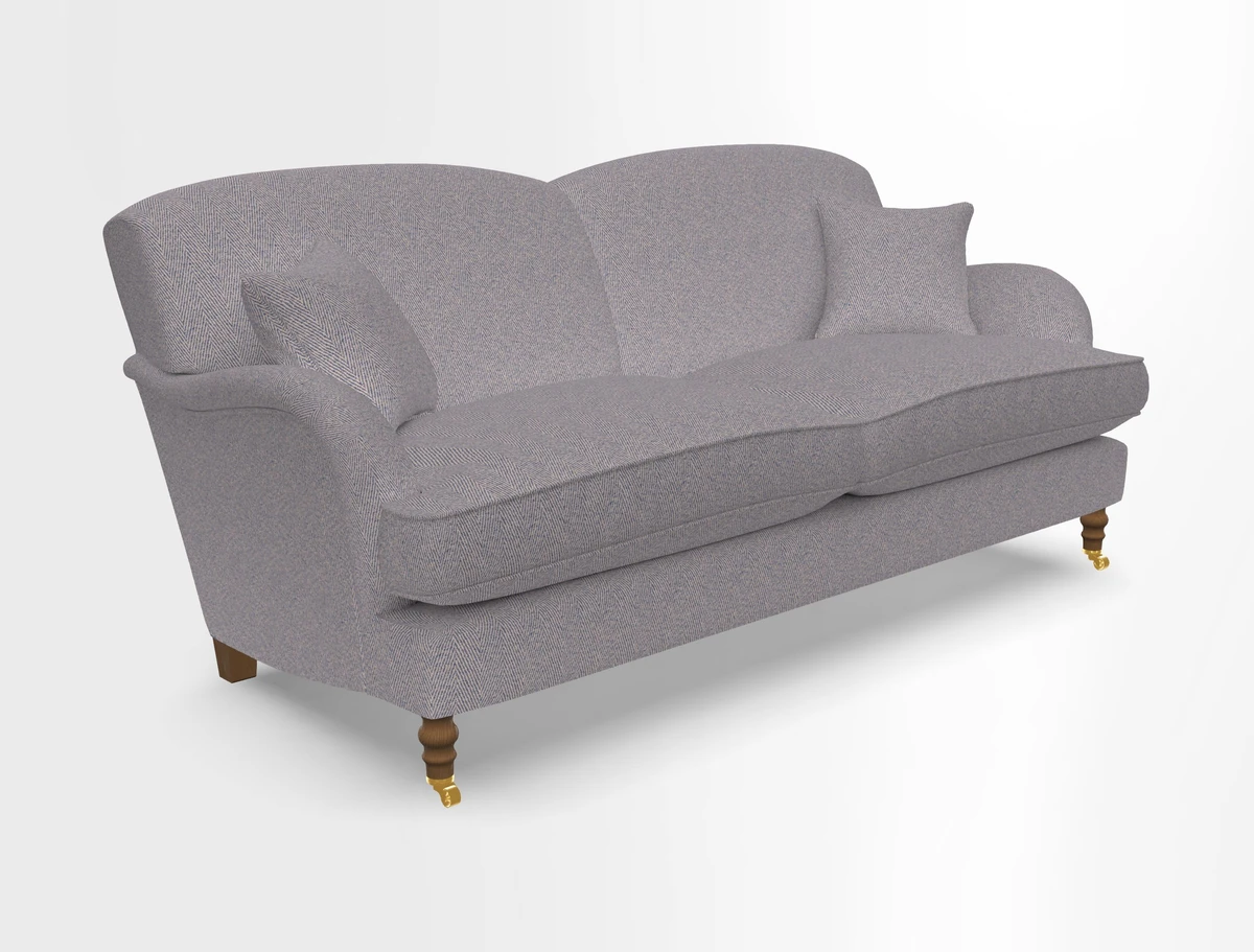 Kentwell 3 Seater 2 Hump Sofa in RHS Botanicals Henry Moon Lions Tail Teal