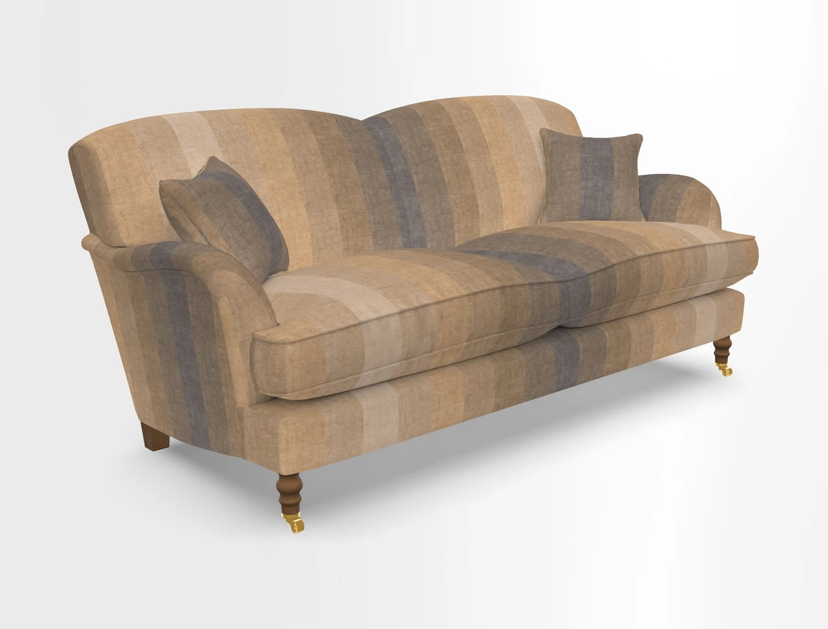 Kentwell 3 Seater 2 Hump Sofa in RHS Botanicals Henry Moon Lions Tail Teal