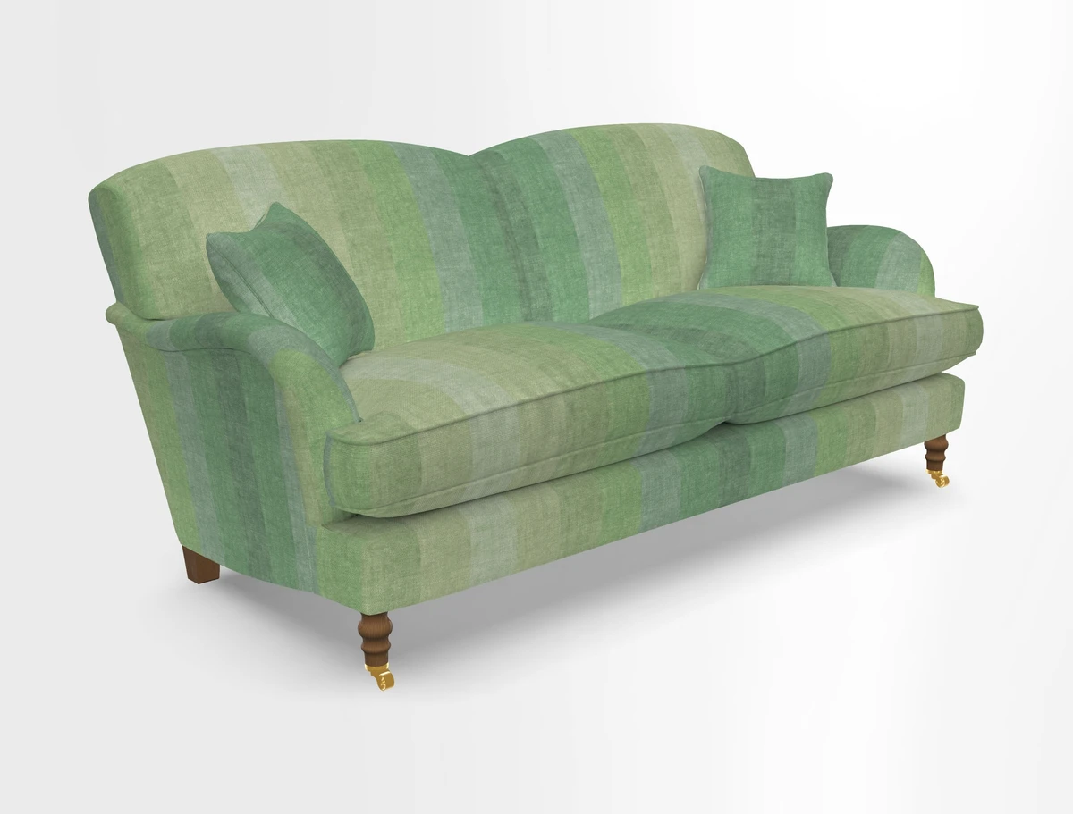 Kentwell 3 Seater 2 Hump Sofa in RHS Botanicals Henry Moon Lions Tail Teal