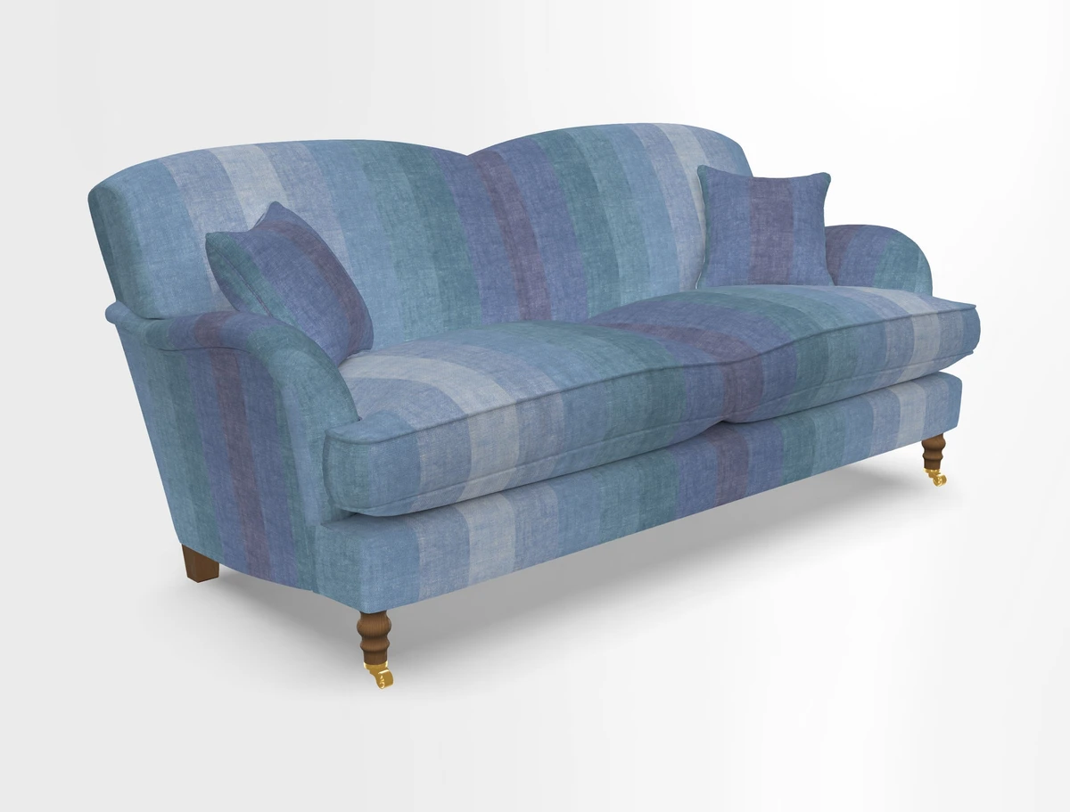 Kentwell 3 Seater 2 Hump Sofa in RHS Botanicals Henry Moon Lions Tail Teal