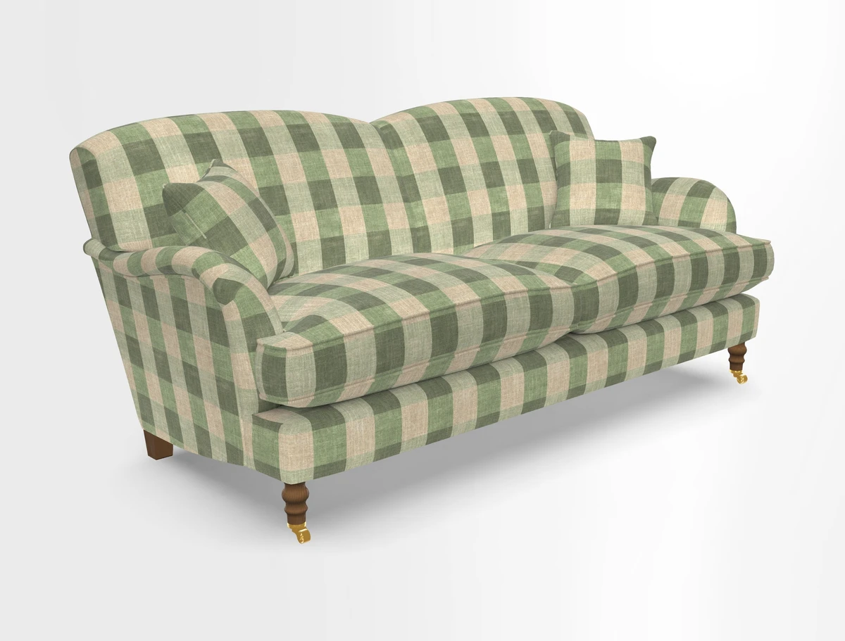 Kentwell 3 Seater 2 Hump Sofa in RHS Botanicals Henry Moon Lions Tail Teal