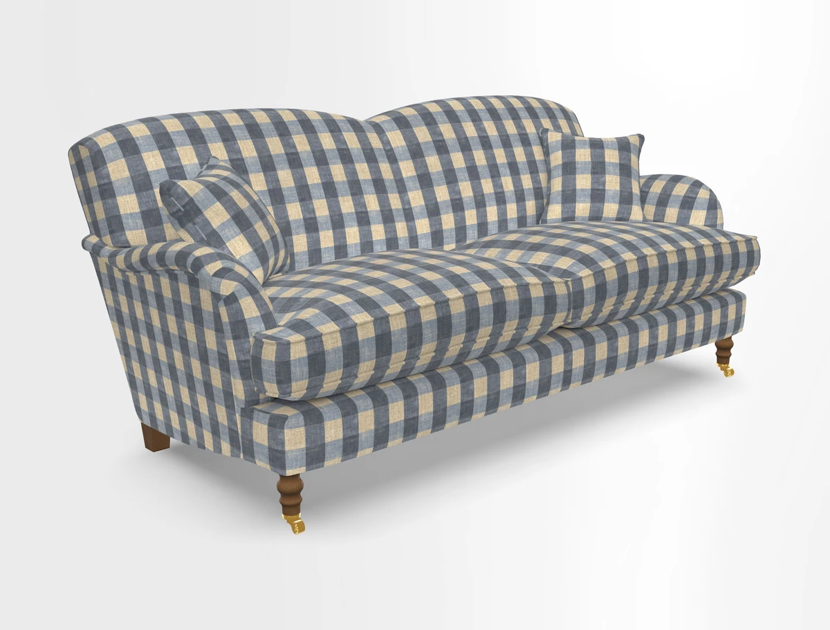 Kentwell 3 Seater 2 Hump Sofa in RHS Botanicals Henry Moon Lions Tail Teal